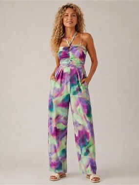 Athleta x‎ Alicia Keys Keys Enlighten Up Tie Dye Wide Leg Jumpsuit Size 4